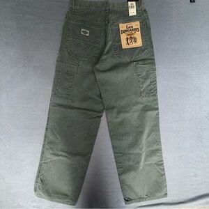 NEW Lee Dungarees Womens Army Green Cargo wide leg Jeans size 13 Cabincore